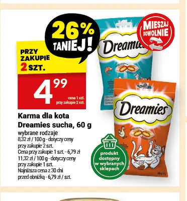 Karma dla kota Dreamies sucha promocja w Twój Market