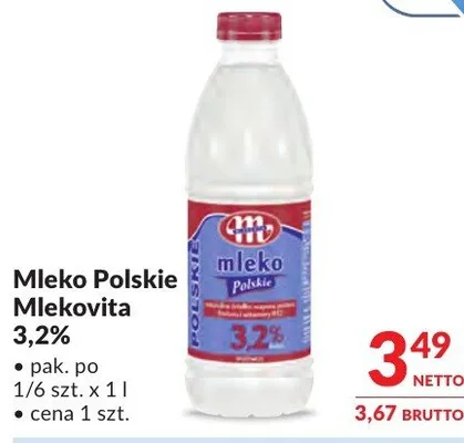Mleko Polskie Mlekovita 3,2% promocja w Makro