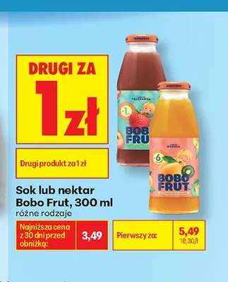 Nektar Bobo Frut Jabłko Truskawka promocja w Biedronka