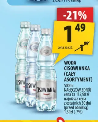 Woda Cisowianka promocja w Arhelan