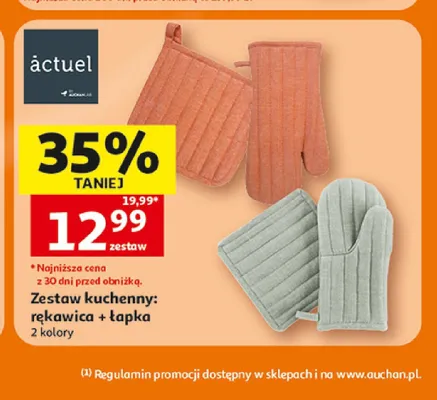 Zestaw kuchenny rękawica + łapka Actuel promocja w Auchan