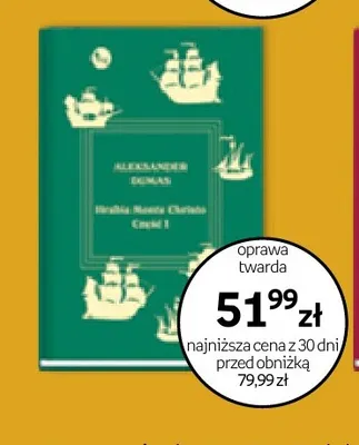 Książka Hrabia Monte Christo część 1 Aleksander Dumas oprawa twarda promocja w Empik