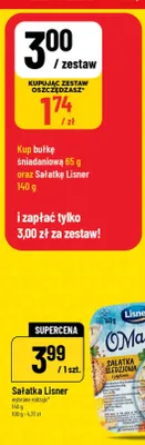 Zestaw bułka śniadaniowa 65 g + sałatka Lisner 140 g promocja w POLOmarket