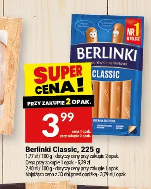 Parówki Berlinki Classic promocja w Twój Market
