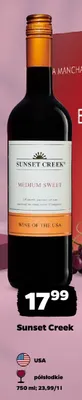 Wino czerwone półsłodkie Sunset Creek USA promocja w Netto