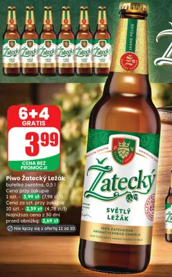 Piwo Żatecký Ležák butelka zwrotna promocja w Dino