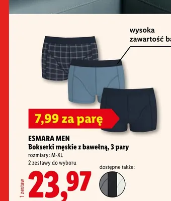 Bokserki męskie z bawełną 3-pak promocja w Lidl