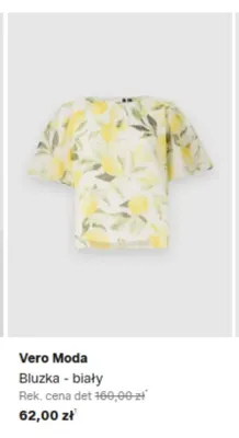 Bluzka biały Vero Moda promocja w Lounge by Zalando