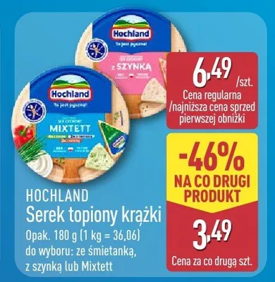 Ser topiony krążki Mixtett promocja w Aldi