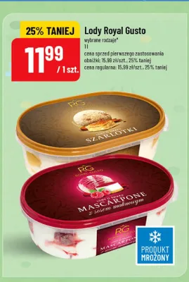 Lody o smaku szarlotki Royal Gusto promocja w POLOmarket