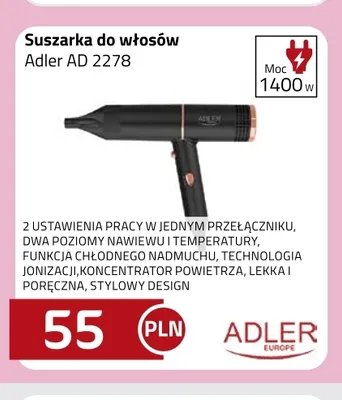 Suszarka do włosów Adler Ad 2278 promocja w kakto.pl