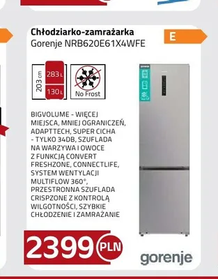 Chłodziarko-zamrażarka Gorenje NRB620E61x4WFE promocja w kakto.pl