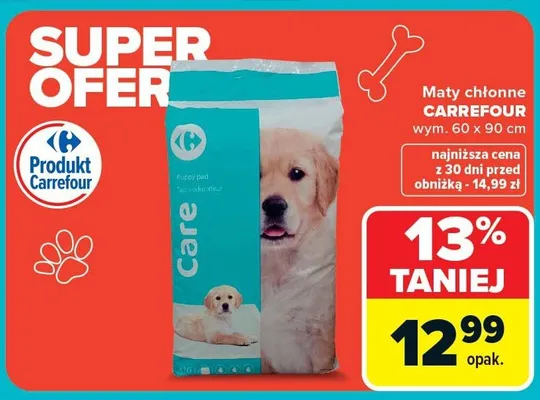 Maty chłonne wym. 60 x 90 cm promocja w Carrefour