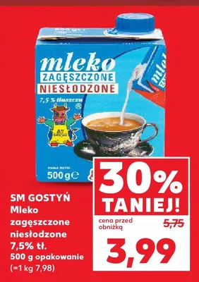 Mleko zagęszczone niesłodzone SM Gostyń 7,5% promocja w Kaufland