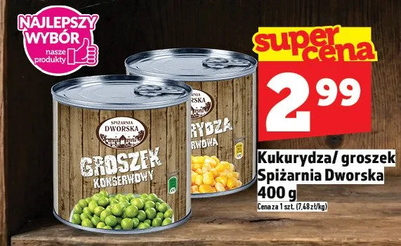 Groszek konserwowy Spižarnia Dworska promocja w TOPAZ