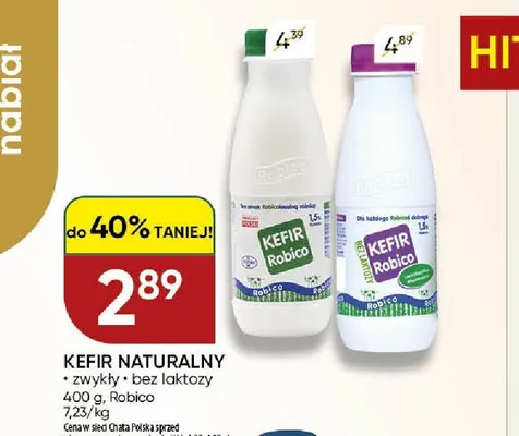 Kefir naturalny bez laktozy Robico promocja w Chata Polska