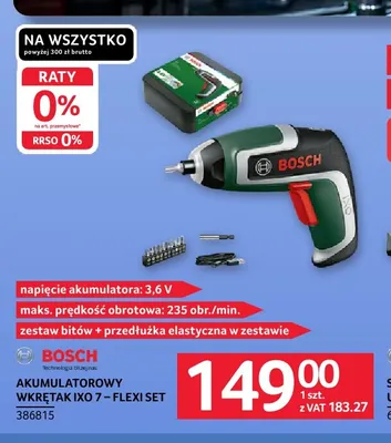 Akumulatorowy wkrętak Ixo 7 - Flexi Set Bosch promocja w Selgros