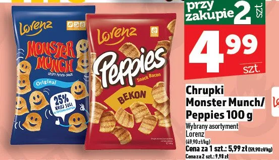Chrupki Monster Munch/Peppies promocja w TOPAZ