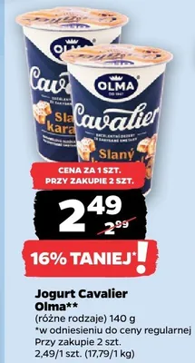 Jogurt Cavalier, różne rodzaje promocja w Netto