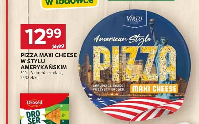 Pizza Maxi Cheese w stylu amerykańskim Virtu promocja w Stokrotka