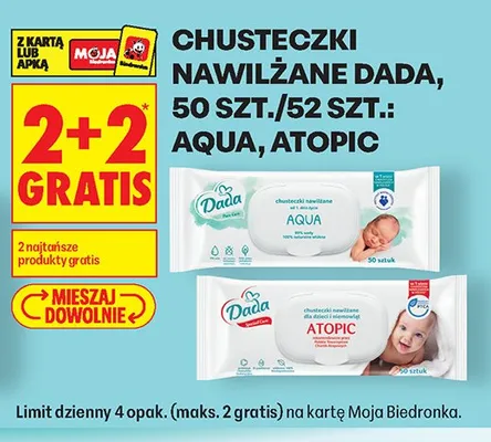 Chusteczki nawilżane Dada Atopic promocja w Biedronka