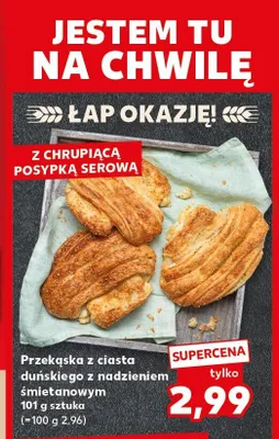 Przekąska z ciasta duńskiego z nadzieniem śmietankowym promocja w Kaufland