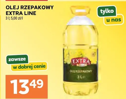 Olej rzepakowy Extra Line promocja w Stokrotka