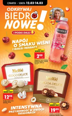 Ice Tea o smaku białej herbaty z wiśnią promocja w Biedronka