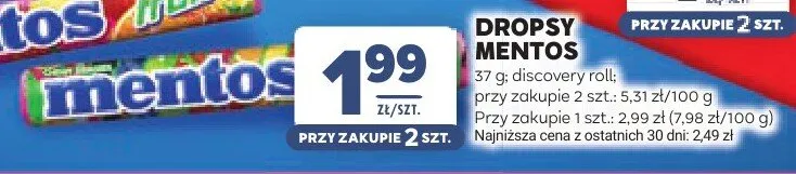 Dropsy Mentos discovery roll promocja w Stokrotka