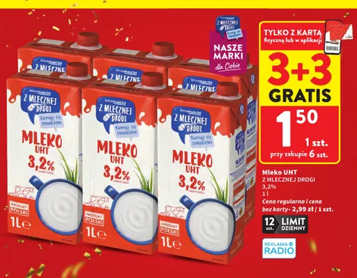Mleko UHT Z Mlecznej Drogi 3,2% promocja w Intermarche