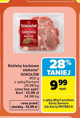 Kotlety karkowe siekane Sokołów promocja w Carrefour