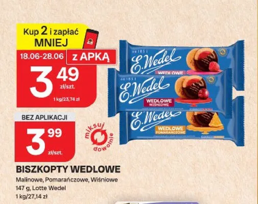 Biszkopty Wedlowskie pomarańczowe E.Wedel promocja w Chorten