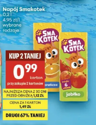 Napój Smakotek jabłko promocja w Delikatesy Centrum