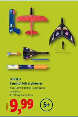 Samolot lub szybowiec Lupilu w zestawie pompka na sprężone powietrze 3 zestawy do wyboru promocja w Lidl