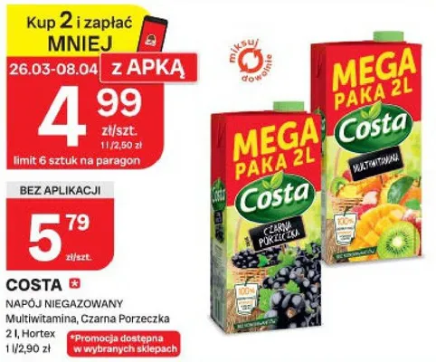 Napój niegazowany multiwitamina, czarna porzeczka promocja w Chorten