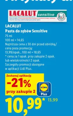 Pasta do zębów Sensitive Lacalut promocja w Lidl