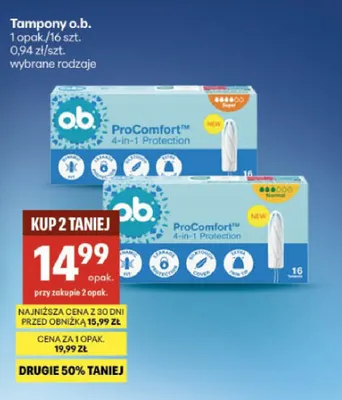 Tampony o.b. promocja w Delikatesy Centrum
