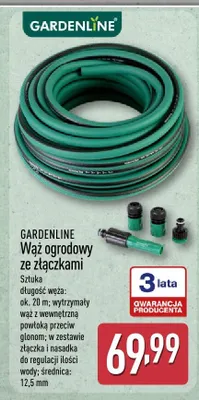 Wąż ogrodowy ze złączkami GARDENLINE promocja w Aldi