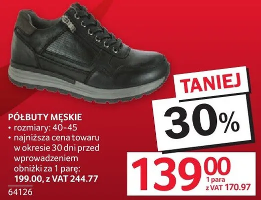 Półbuty męskie rozmiary 40-46 promocja w Selgros