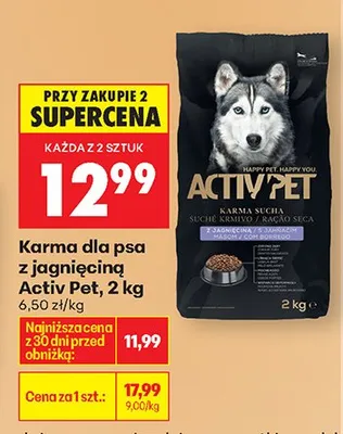 Karma sucha z jagnięciną dla psa promocja w Biedronka