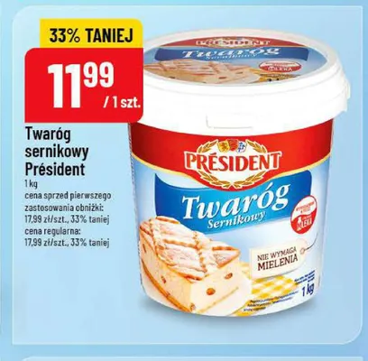 Twaróg sernikowy Président promocja w POLOmarket