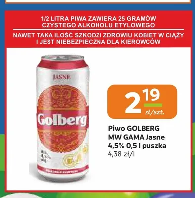 Piwo Golberg Jasne 4,5% promocja w Społem Częstochowa