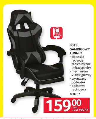 Fotel gamingowy Tunney promocja w Selgros