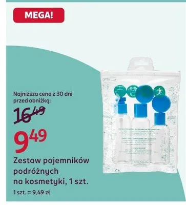 Zestaw pojemników podróżnych na kosmetyki promocja w Rossmann