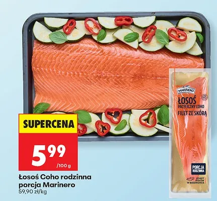 Łosoś Coho rodzinna porcja promocja w Biedronka