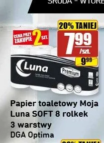 Papier toaletowy Moja Luna SOFT 8-pak 3 warstwy DGA Optima promocja w API Market
