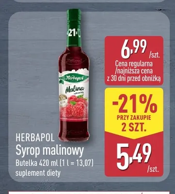 Syrop malinowy Herbapol promocja w Aldi