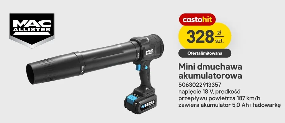 Mini dmuchawa akumulatorowa Mac Allister promocja w Castorama