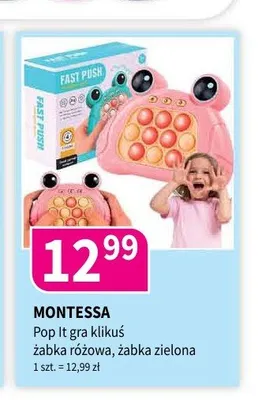 Gra zręcznościowa Pop It klikuś żabka różowa Montessa promocja w Drogerie Polskie