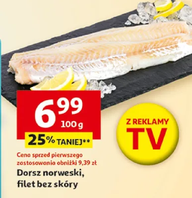 Dorsz norweski, filet bez skóry promocja w Auchan